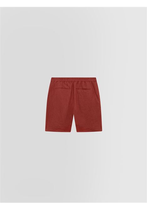 Alpha Studio bermuda in tela di lino color ruggine con vita elasticizzata ALPHA STUDIO | Bermuda | AU-5373Q1011